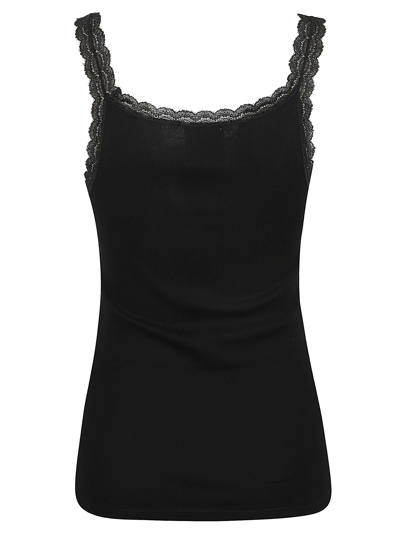 Shop Allude Floral Laced Tank Top In Black