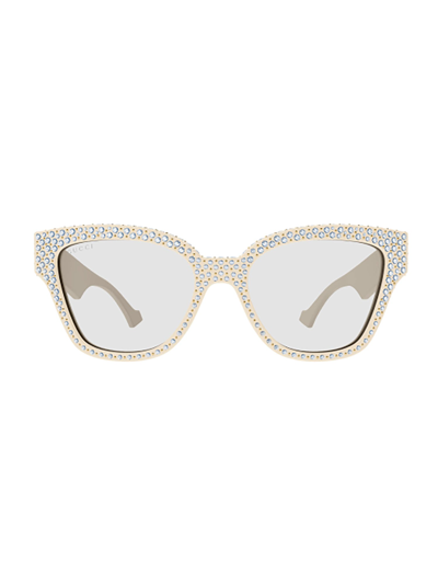 Shop Gucci Gg1424s Sunglasses In 001 Ivory Ivory Transpare