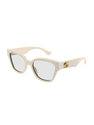 Shop Gucci Gg1424s Sunglasses In 001 Ivory Ivory Transpare
