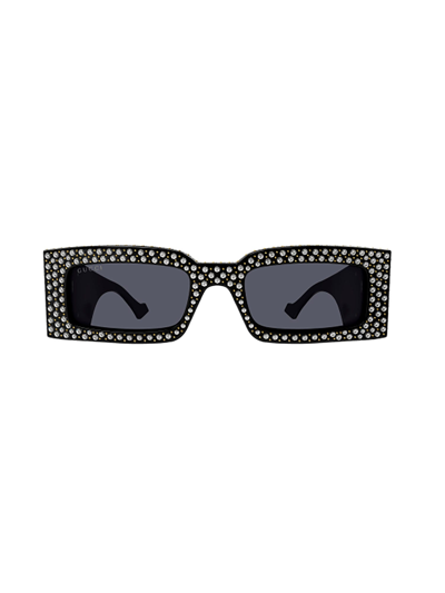 Shop Gucci Gg1425s Sunglasses In 005 Black Black Grey