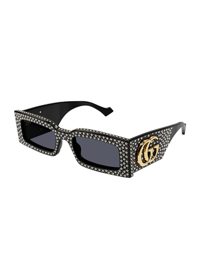 Shop Gucci Gg1425s Sunglasses In 005 Black Black Grey