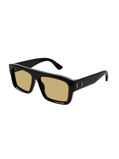 Shop Gucci Gg1461s Sunglasses In 004 Black Black Brown