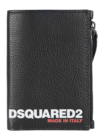 Shop Dsquared2 Zip-buttoned Wallet In Black