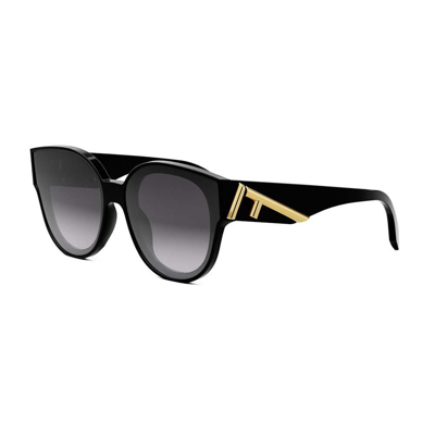 Shop Fendi Panthos Frame Sunglasses In 01b
