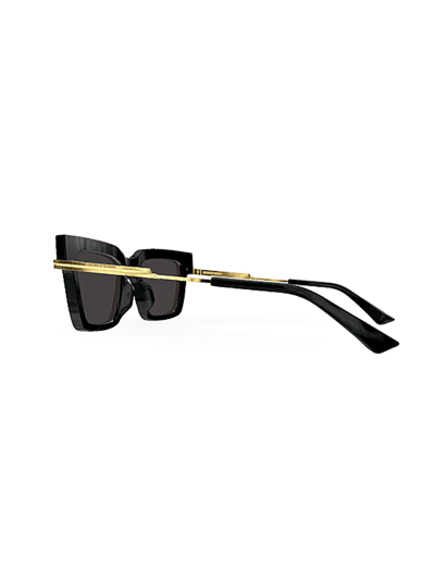 Shop Bottega Veneta Bv1242s Sunglasses In 001 Black Gold Grey