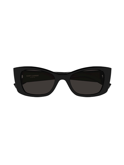 Shop Saint Laurent Sl 593 Sunglasses In 001 Black Black Black
