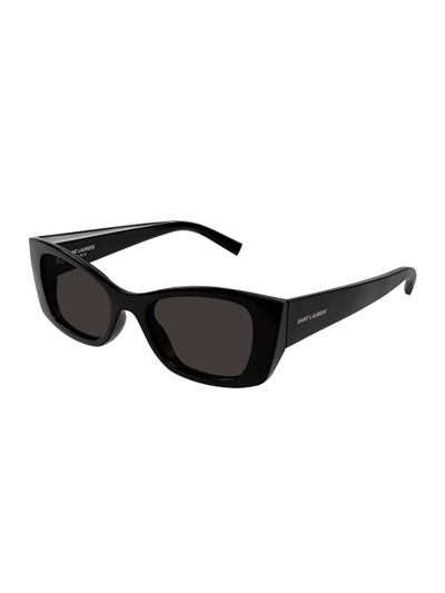 Shop Saint Laurent Sl 593 Sunglasses In 001 Black Black Black