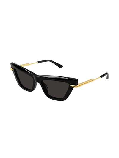 Shop Bottega Veneta Bv1241s Sunglasses In 001 Black Gold Grey