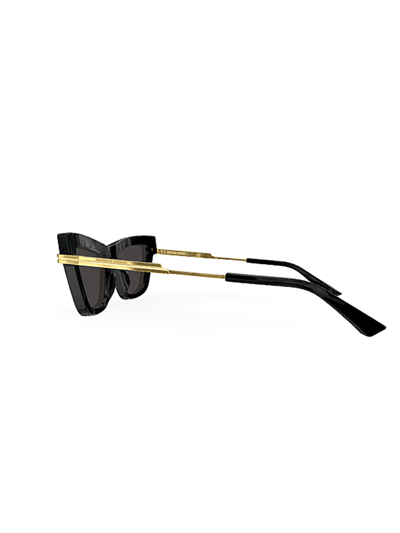 Shop Bottega Veneta Bv1241s Sunglasses In 001 Black Gold Grey
