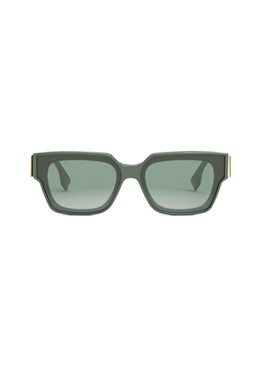 Shop Fendi Rectangular Frame Sunglasses In 98b
