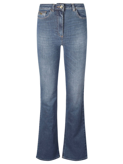 Shop Elisabetta Franchi Flared Fitted Jeans In Blue