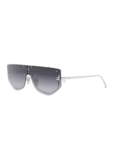 Shop Fendi Shield Frame Sunglasses In 16b
