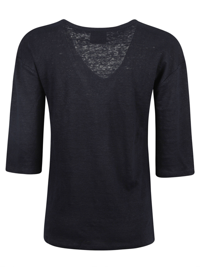 Shop Allude V-neck Top In Navy
