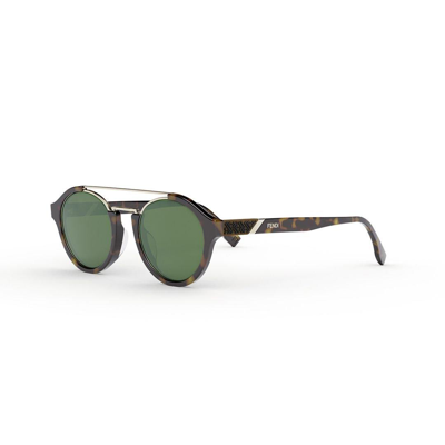 Shop Fendi Round Frame Sunglasses In 52n
