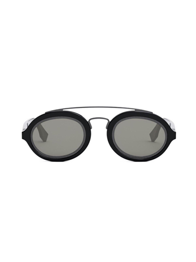 Shop Fendi Oval Frame Sunglasses In 01a