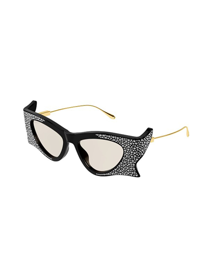 Shop Gucci Gg1328s Sunglasses In 004 Black Gold Yellow