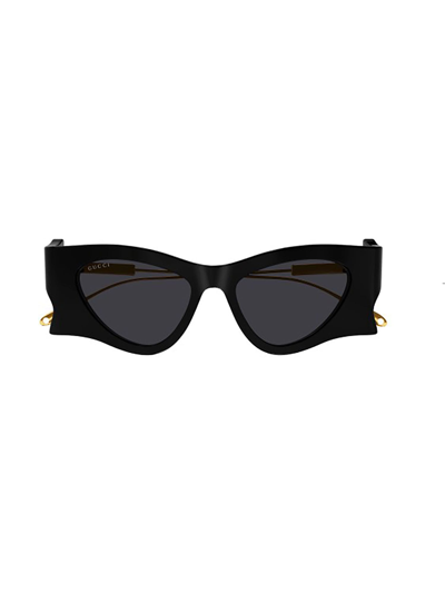 Shop Gucci Gg1328s Sunglasses In 001 Black Gold Grey