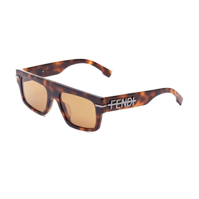 Shop Fendi Square-frame Sunglasses In 53e