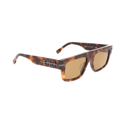 Shop Fendi Square-frame Sunglasses In 53e