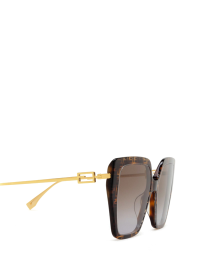 Shop Fendi Fe40012u Brown Sunglasses In 55f