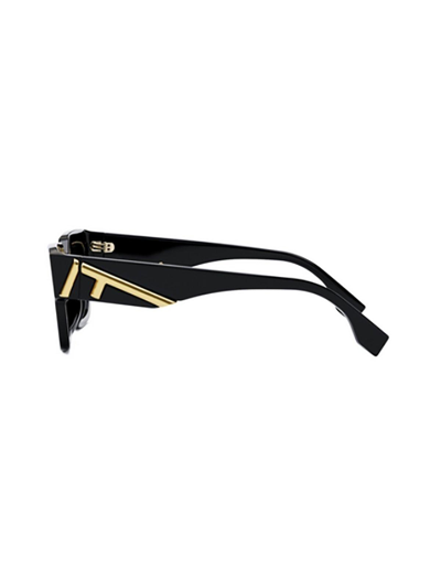 Shop Fendi Rectangular Frame Sunglasses In 01b