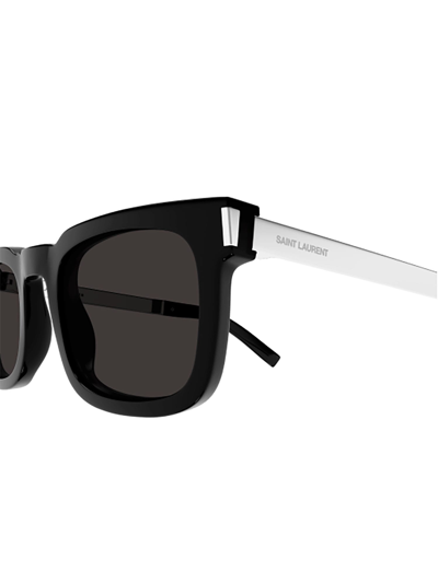 Shop Saint Laurent Sl 581 Sunglasses In 001 Black Silver Black