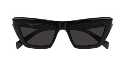 Shop Saint Laurent Sl 467 Sunglasses In 001 Black Black Black