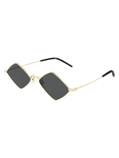 Shop Saint Laurent Sl 302 Lisa Sunglasses In 004 Gold Gold Grey