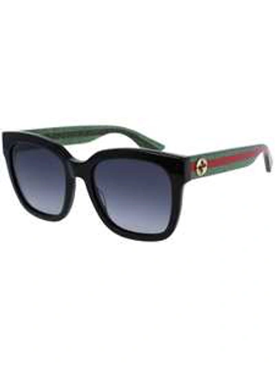 Shop Gucci Gg0034sn Sunglasses In 002 Black Green Grey