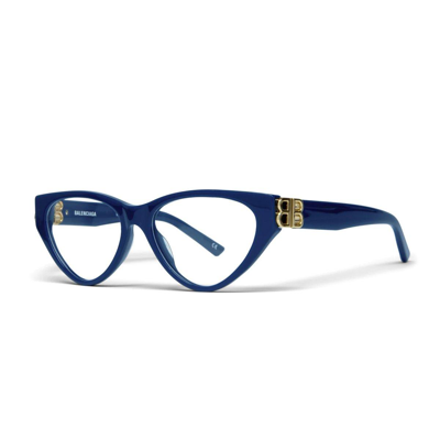 Shop Balenciaga Cat-eye Frame Glasses In 004 Blue Blue Transparent