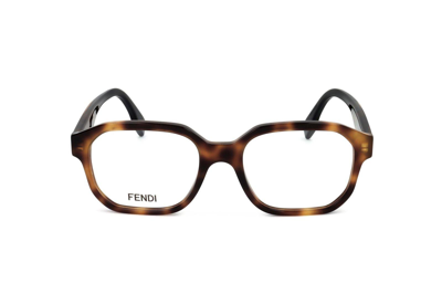 Shop Fendi Geometric Frame Glasses In 053
