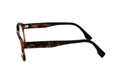Shop Fendi Geometric Frame Glasses In 053