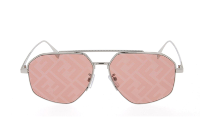 Shop Fendi Pilot Frame Sunglasses In 16u