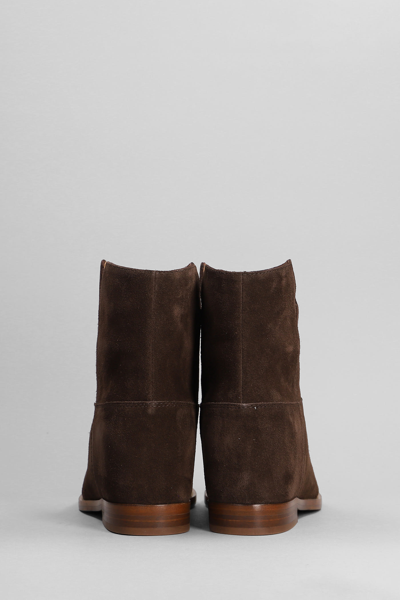 Shop Via Roma 15 Ankle Boots Inside Wedge In Brown Suede