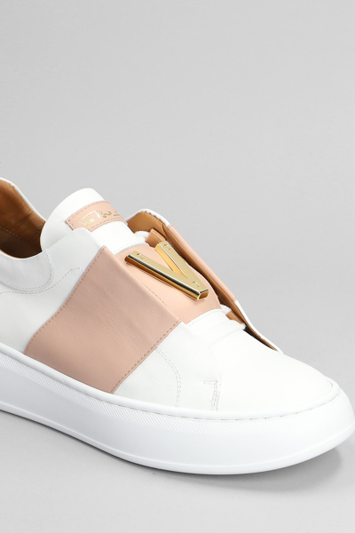 Shop Via Roma 15 Sneakers In White Leather