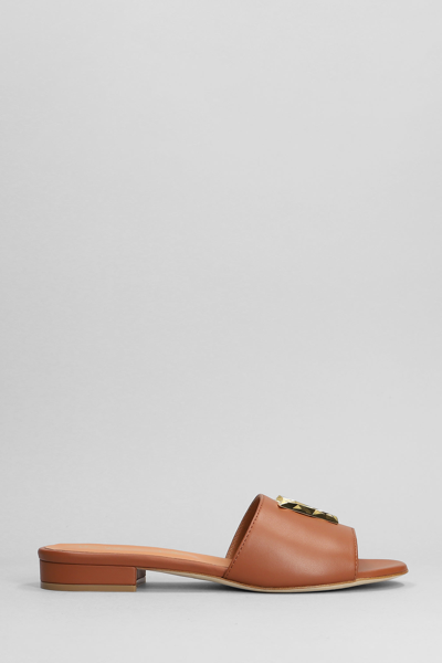 Shop Via Roma 15 Flats In Leather Color Leather