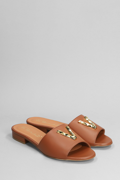 Shop Via Roma 15 Flats In Leather Color Leather