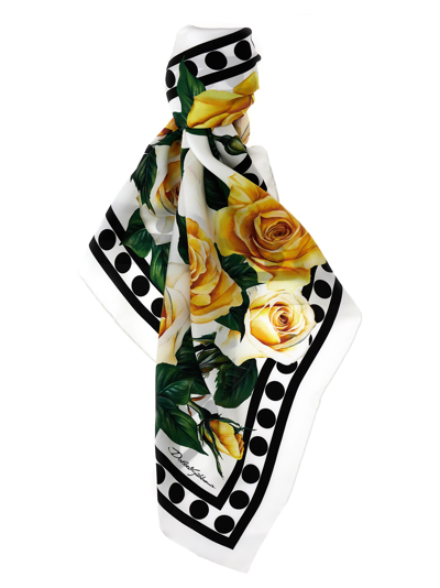 Shop Dolce & Gabbana Rose Gialle Scarf In Multicolor