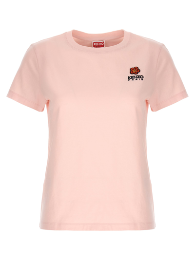 Shop Kenzo Logo Embroidery T-shirt In Pink