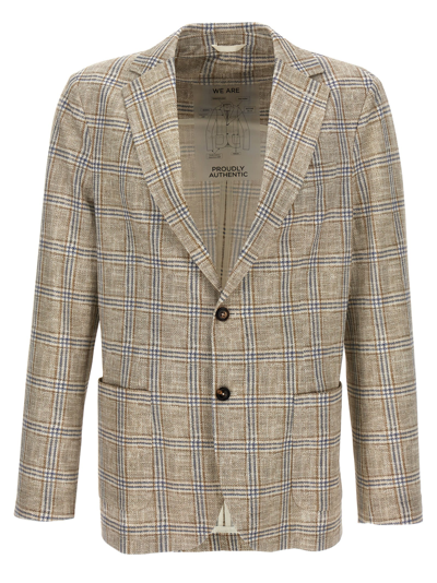 Shop Circolo 1901 Check Blazer Jacket In Multicolor
