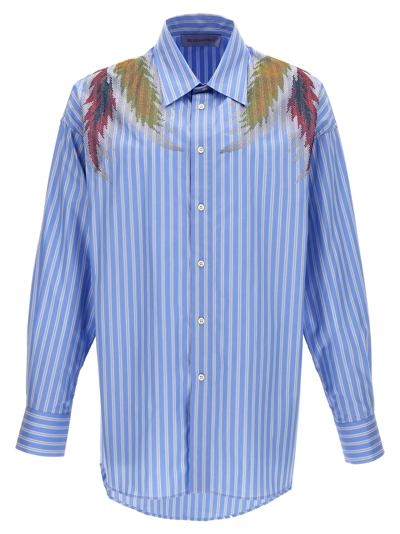Shop Bluemarble Rhinestoned Stardust Stripe Shirt In Light Blue