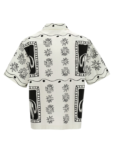 Shop Jacquemus La Chemise Jean Shirt In White/black