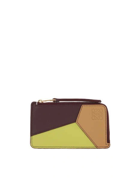 Shop Loewe Puzzle Zipped Coin Cardholder In Multi