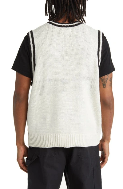 Obey Alden V-neck Sweater Vest In Unbleached