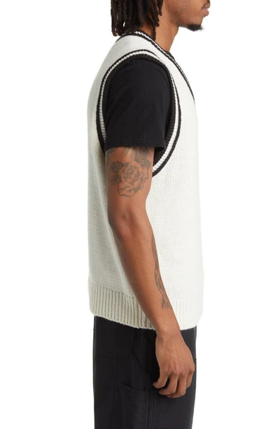 Obey Alden V-neck Sweater Vest In Unbleached