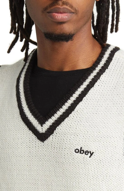 Obey Alden V-neck Sweater Vest In Unbleached