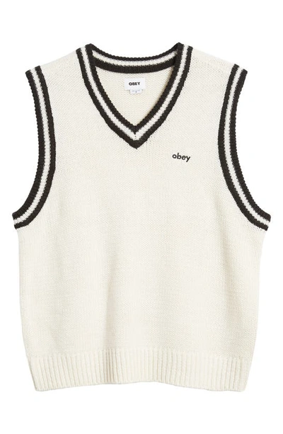 Obey Alden V-neck Sweater Vest In Unbleached