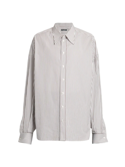 Shop Dolce & Gabbana Men's Popeline Rigato Button-up Shirt