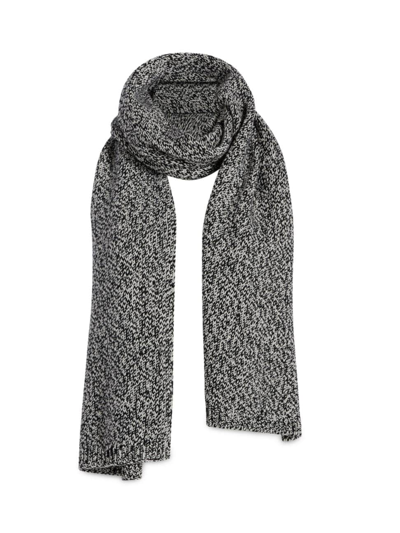 Shop Another Tomorrow Women's Cashmere-wool Scarf In Black Ivory
