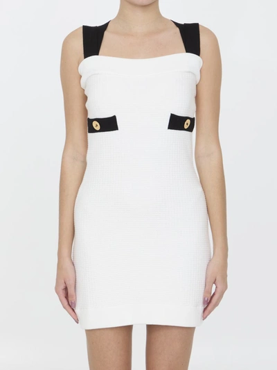 Patou Crossed Straps Mini Dress In White